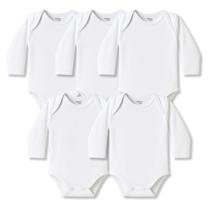 Kit 5 Body Manga Longa Liso Suedine Bebê Cores Variadas Kit 5 Body Manga Longa Liso Suedine Bebê Cores Variadas