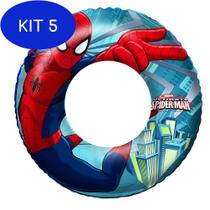 Kit 5 Boia Circular Marvel Homem Aranha 56cm - Bestway