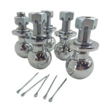 Kit 5 Bola De Engate Maciça 50mm Cromada