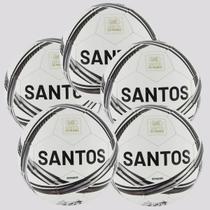 Kit 5 Bolas Santos Estádios 24 Campo Branca e Preta Kit 5 Bolas Santos Estádios 24 Campo Branca e Preta