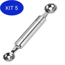 Kit 5 Boleador De Frutas De Legumes Duplo Em Aço Inox 20Cm