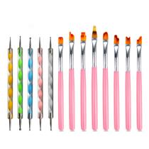 Kit 5 Boleadores Duas Pontas + 8 Pinceis Nail Art Flores Kit 5 Boleadores Duas Pontas + 8 Pinceis Nail Art Flores