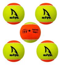 Kit 5 Bolinhas Beach Tennis Shark Profissional, Homologadas ITF Stage 2