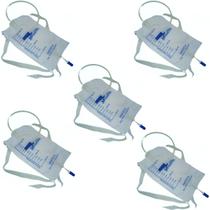 Kit 5 Bolsa Coletora De Urina Móvel Sistema Fechado Esterilizado C/ Registro Anvisa - Sup. 750ml