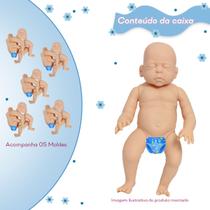 Kit 5 Boneco Bebe Reborn Molde Olho Fechado 43cm Corpo Vinil Kit 5 Boneco Bebe Reborn Molde Olho Fechado 43cm Corpo Vinil