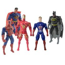 Kit 5 Bonecos Articulados Super Heróis Liga da Justiça 29 cm