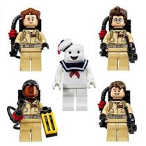 Kit 5 bonecos caça fantasmas ghostbusters bloco de montar