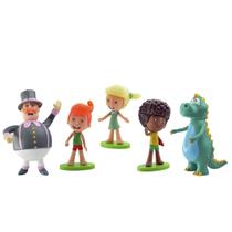 Kit 5 Bonecos Família O Mundo de Bita Tito Dan Lila Dinossauro Argo Articulados Vinil Líder 2732