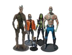Kit 5 Bonecos Groot Adulto Senhor das Estrelas Rocket Gamora e Drax em Resina Vingadores - Mahalo