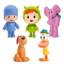 Kit 5 Bonecos Pocoyo, Nina, Pato, Loula E Elly - Original