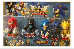 Kit 5 Bonecos Sonic Grande 15cm Cartelado Modelo Novo
