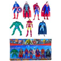 Kit 5 Bonecos Vingadores Avangers Articulados 15 Cm Com Luz