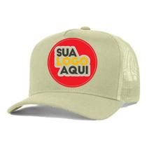 Kit 5 Bonés Personalizados DTF Trucker Redinha Tela Aba Curva Cor:CaquiTamanho:Único