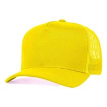 Kit 5 Bonés Trucker Redinha Tela Aba Curva Cor:AmareloTamanho:Único