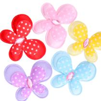 Kit 5 Borboleta Tecido Poliéster Coloridas C/ Poá