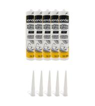 Kit 5 Borracha Silicone Acético 256g Para Reparo Manutenção Uso Geral