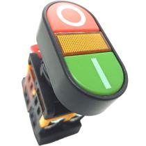 Kit 5 Botão de Comando Liga Desliga Elétrico Duplo com Iluminação 1na 1nf Pulso Apbb