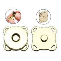 Kit 5 Botão Imantado Magnético Fecho P/ Bolsa cor Dourado 14mm Imã