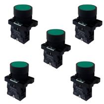 Kit 5 botao impulso plast xb2-ea31 verde stark