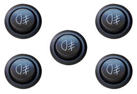 Kit 5 Botões Farol Milha Neblina Universal Led Interruptor Azul