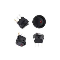 Kit 5 Botões Liga Desliga Interruptor Universal 3 pinos/ LED