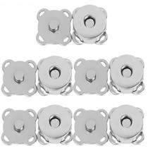 Kit 5 Botões Magnéticos 18mm Fecho Imantado Prata P/ Costurar imã Kit 5 Botões Magnéticos 18mm Fecho Imantado Prata P/ Costurar imã