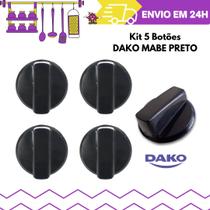 Kit 5 Botões Manípulo Fogão Dako Modelo Mabe Preto Kit 5 Botões Manípulo Fogão Dako Modelo Mabe Preto
