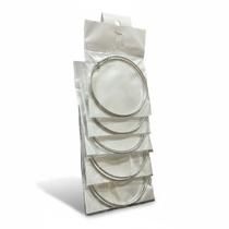 Kit 5 Brincos Argola redondas prateada média Aço festa luxo