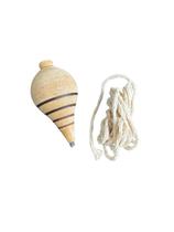 Kit 5 Brinquedo Pião Madeira Artesanal Antigo + Fieira