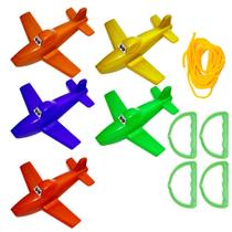 Kit 5 Brinquedo Vai e Vem Avião Presente Barato Brincadeira Divertida