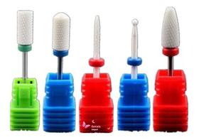 Kit 5 Broca Cerâmica Profissional Unha Gel Acrigel Porcelana Kit 5 Broca Cerâmica Profissional Unha Gel Acrigel Porcelana