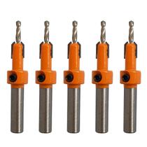 Kit 5 Broca Com Escareador 3Mm X 8Mm Para Rebaixo Em Madeira