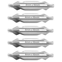 Kit 5 Broca de Centro 4mm x 10mm HSS Kit 5 Broca de Centro 4mm x 10mm HSS