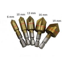 Kit 5 Brocas Escareadora Madeira Ferro 6 A 19 Ferramentas