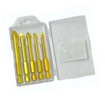 Kit 5 Brocas ferramentas Corte De Videa Furar Vidro 4 a 10mm