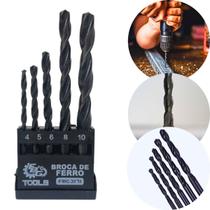 Kit 5 Brocas para Ferro e Metal em Aço Alta Resistência Kit 5 Brocas para Ferro e Metal em Aço Alta Resistência
