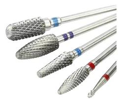 Kit 5 Brocas Tungstênio Profissional Unhas Gel Acrigel Fibra Kit 5 Brocas Tungstênio Profissional Unhas Gel Acrigel Fibra