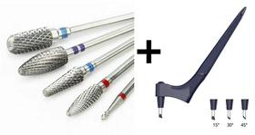 Kit 5 Brocas Tungstênio Unhas Gel + Cortador Artesanal 360º