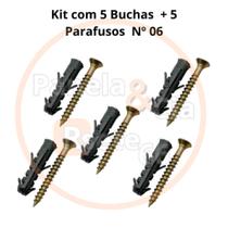 Kit 5 Buchas + Parafusos nº06 Kit 5 Buchas + Parafusos nº06