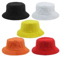 Kit 5 Bucket Liso Preto, Branco, Amarelo, Laranja E Vermelho