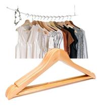 Kit 5 Cabide De Madeira Pendurar Roupas Organizador Armário Kit 5 Cabide De Madeira Pendurar Roupas Organizador Armário