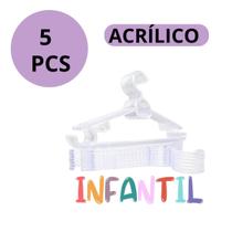 KIT 5 Cabide Infantil Titureiro De Luxo Executivo Reforçado Organizar Roupas Closet -ACRILICO KIT 5 Cabide Infantil Titureiro De Luxo Executivo Reforçado Organizar Roupas Closet -ACRILICO