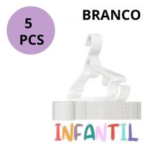 KIT 5 Cabide Infantil Titureiro De Luxo Executivo Reforçado Organizar Roupas Closet -BRANCO