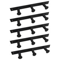 Kit 5 Cabideiros de Parede 3 Ganchos Multiusos Preto Provador Loja Roupas Bolsas Duler Kit 5 Cabideiros de Parede 3 Ganchos Multiusos Preto Provador Loja Roupas Bolsas Duler