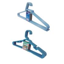 Kit 5 Cabides Adulto + 5 Cabides Infantil Azul Reforçado