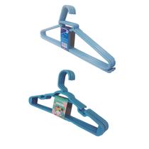 Kit 5 Cabides Adulto + 5 Cabides Infantil Azul Reforçado
