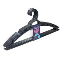 Kit 5 Cabides Adulto Preto Super Resistente Plástico p/ Pendurar Camisas, Calças, Bermudas, Casacos e Roupas em Geral.