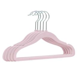 Kit 5 cabides infantil bebê em veludo para vestidos camisas