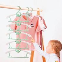 Kit 5 Cabides Infantil Colorido Ursinho Plástico Resistente