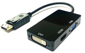 Kit 5 Cabo Adaptador Displayport para DVI, HDMI, VGA 3 em 1 NFE Atacado